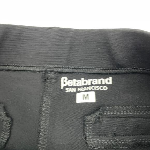 BETABRAND Womens Ponte Pant Size M Black Classic Straight Leg Mid Rise Stretch - Picture 3 of 7